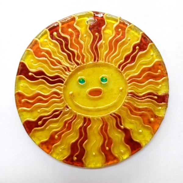 Veselé sluníčko - závěsná dekorace do okna - Suncatcher