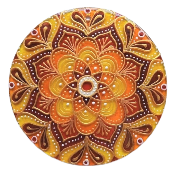 "Hřejivé doteky letních dnů" - mandala Radosti a Vitality (9 cm)