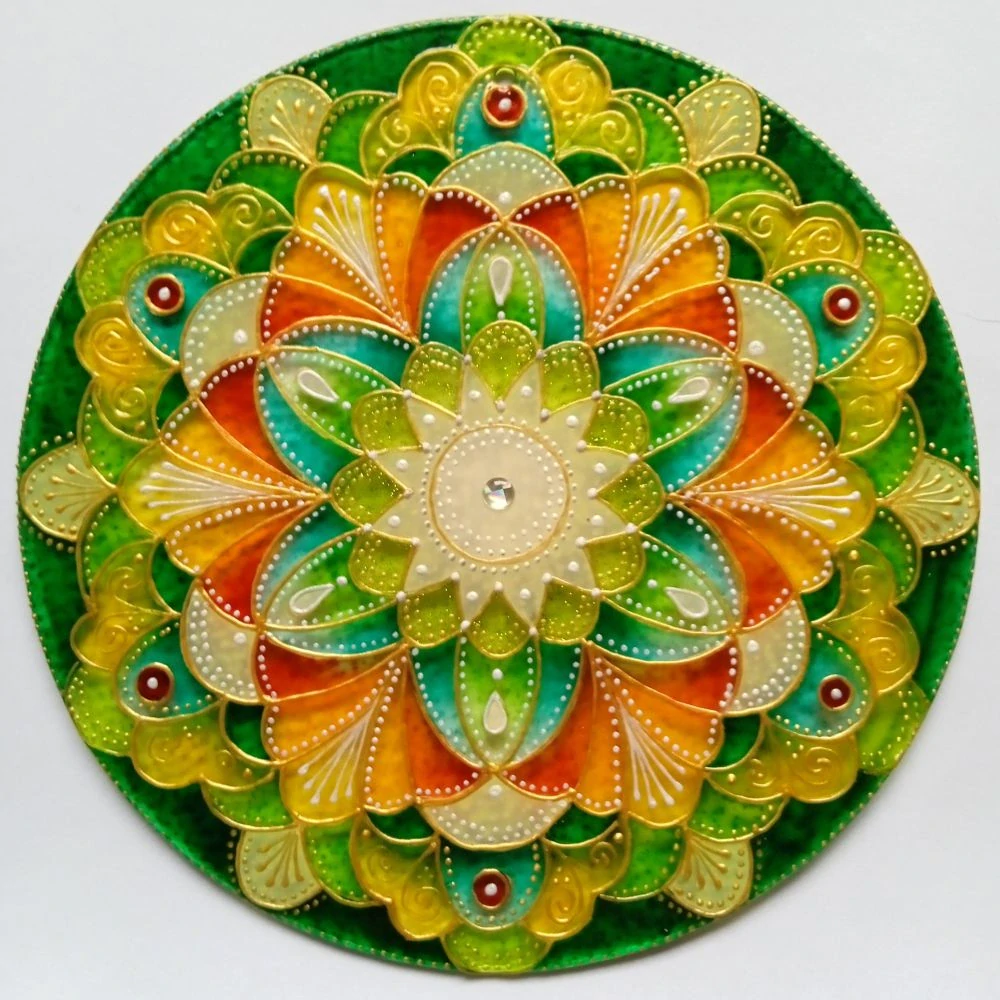 Mandala otevřenosti a optimismu - "S vůní divoké Máty" - SunCatcher