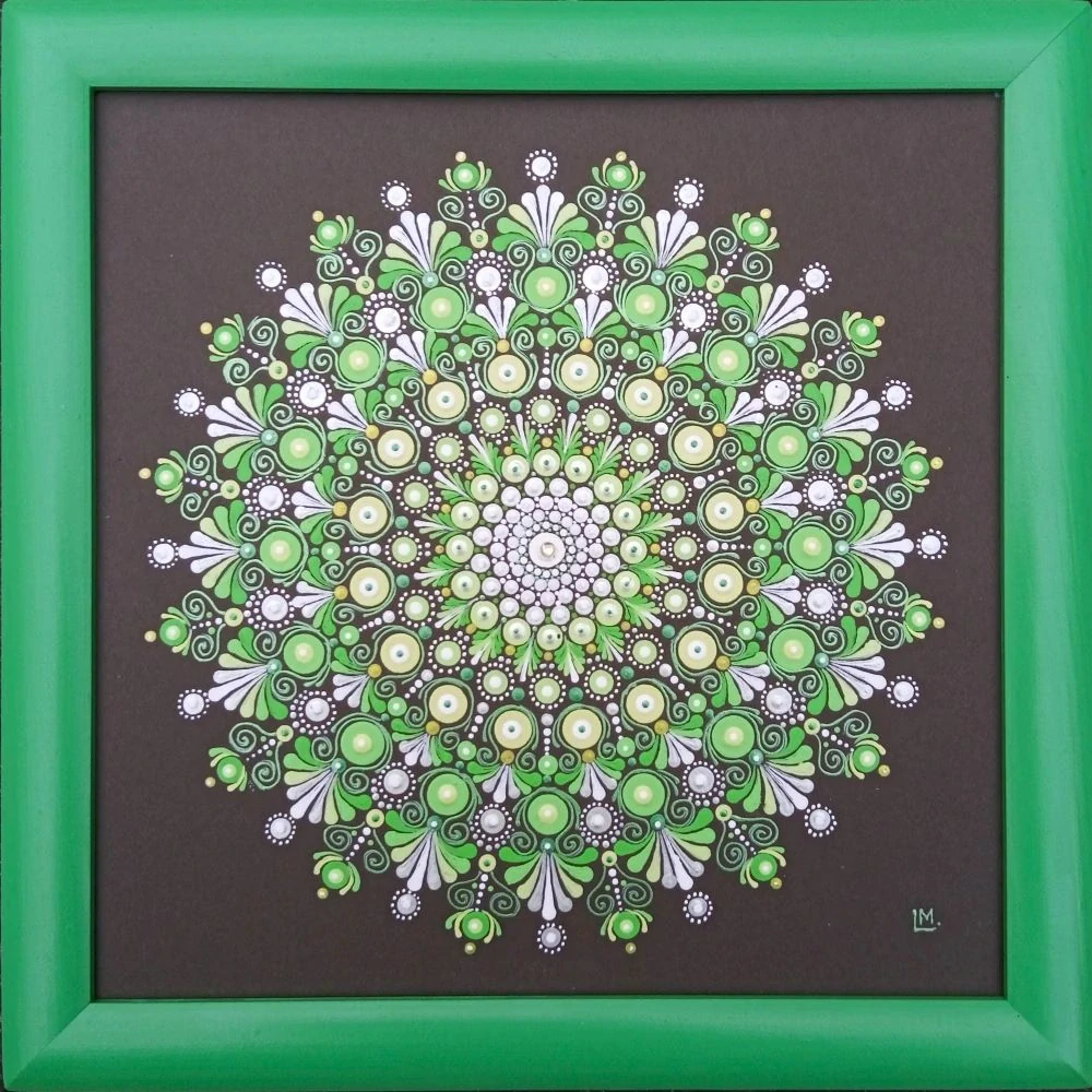 Mandala - "Veyleine" - tečkovaná mandala vnitřního klidu, regenerace a vitality