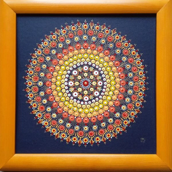 Mandala "Koliéni" - tečkovaná mandala Radosti, otevřenosti, tvořivosti a Optimismu