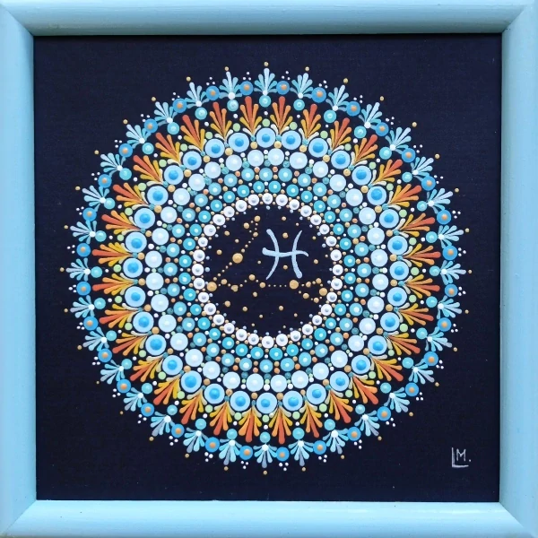 Mandala "Ryby" - tečkovaná mandala Zvěrokruhu