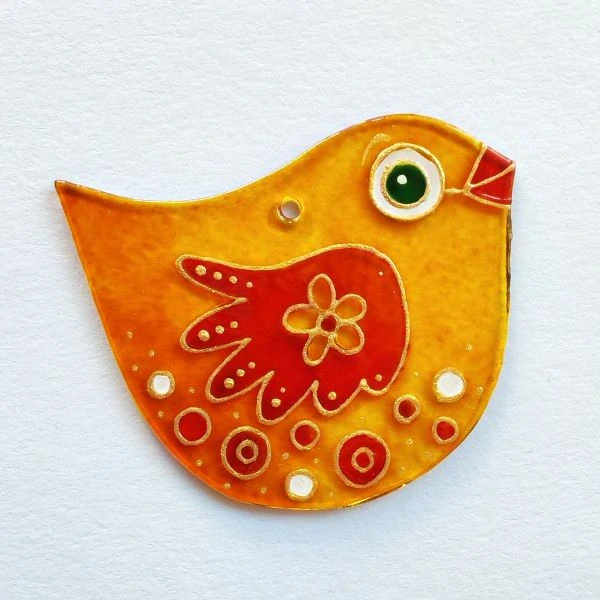 Ptáček s kytičkou k zavěšení do okna (Suncatcher)
