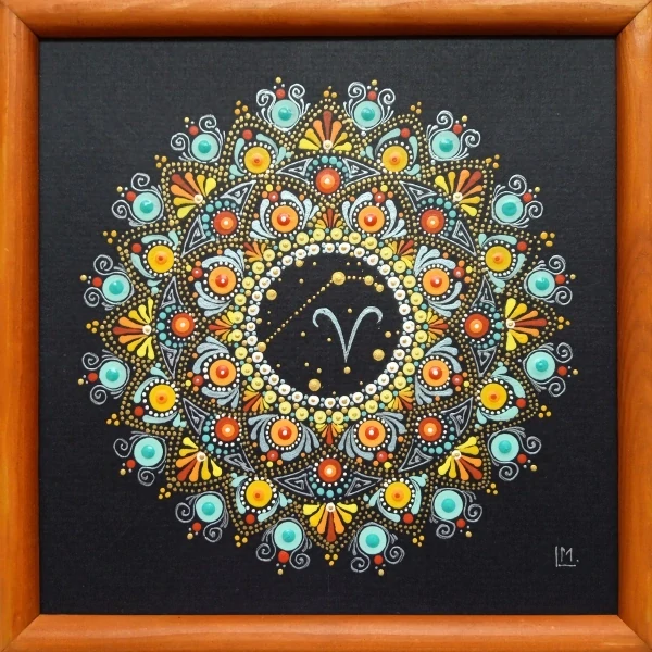 Mandala "Skopec" - tečkovaná mandala znamení Zvěrokruhu