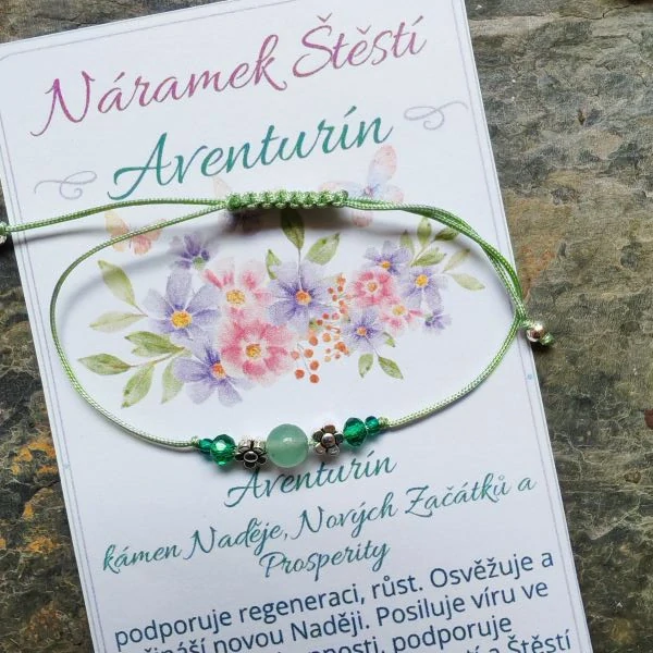 Shamballa náramek pro štěstí s Aventurínem