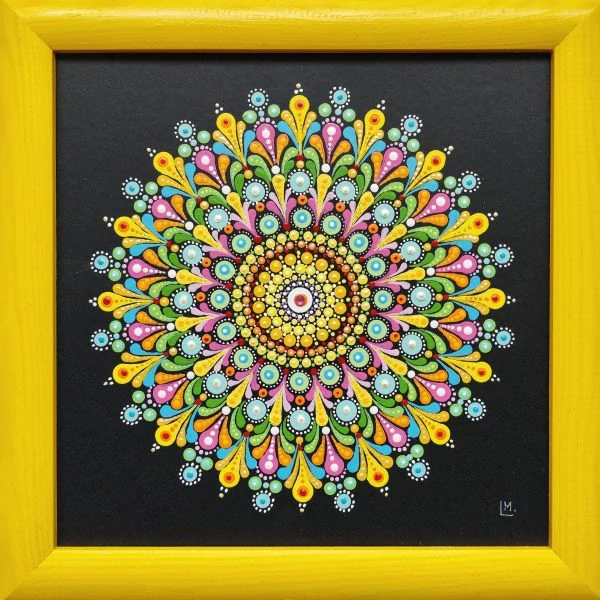 Mandala "Jariené" - tečkovaná mandala Probuzené jaro