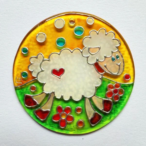 Ovečka k zavěšení do okna - Suncatcher