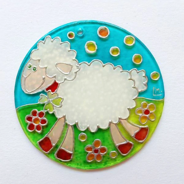 Ovečka k zavěšení do okna - Suncatcher