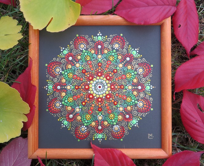 Mandala - "Kerlen" - tečkovaná mandala Lehkosti bytí a otevřenosti změnám