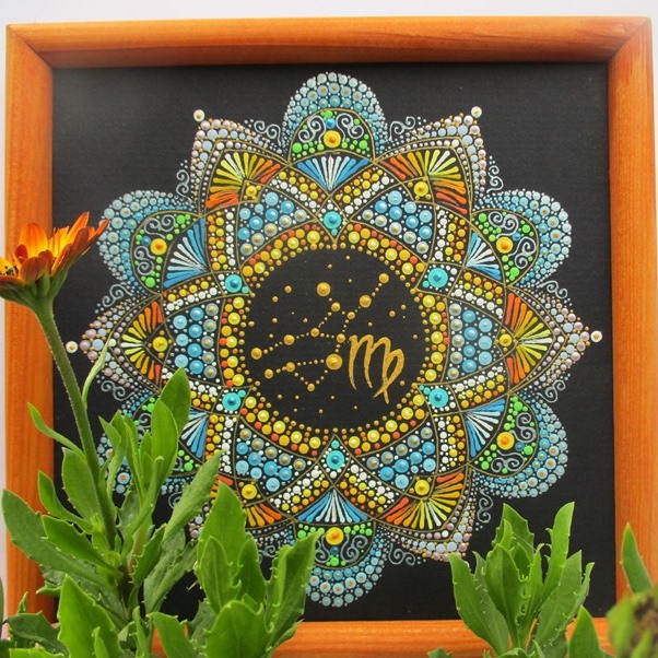 "Panna" tečkovaná mandala znamení zvěrokruhu