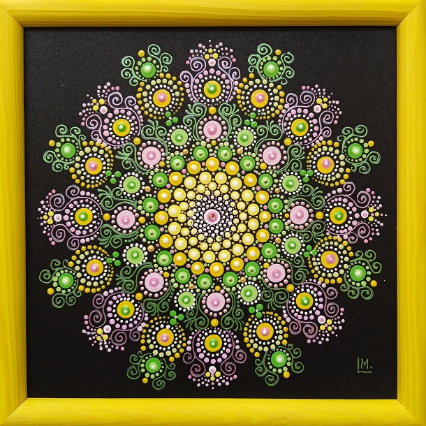 Mandala - "Semide" - tečkovaná mandala otevřenosti, Optimismu a Prosperity