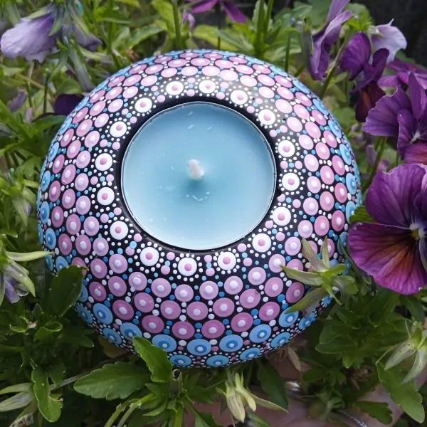 Svícen s tečkovanou mandalou - Tea Light Candle holder
