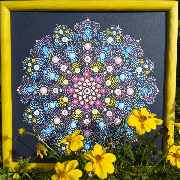 Mandala - "Ciendi" - tečkovaná mandala vnitřního klidu a Harmonie