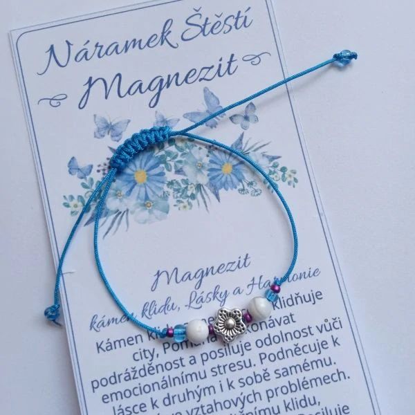 Minimalistický náramek s Magnezitem pro klid, Lásku a Harmonii