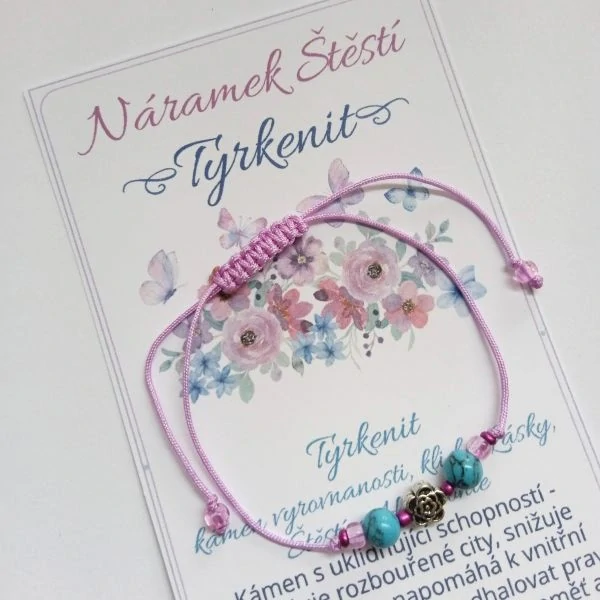 Shamballa minimalistický náramek s Tyrkenitem