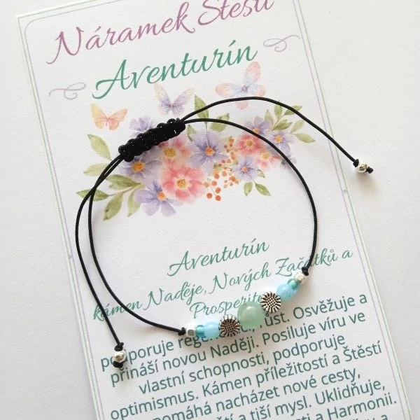 Shamballa minimalistický náramek s Aventurínem