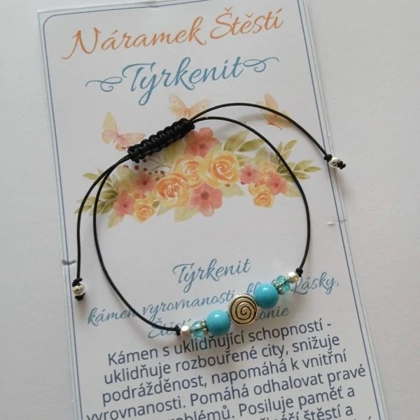 Shamballa náramek pro Štěstí s Tyrkenitem