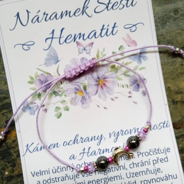 Shamballa náramek s Hematitem pro Štěstí, odvahu a vyrovnanost