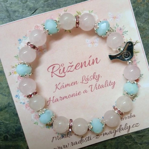 Harmonizační náramek z Růženínu - kámen Lásky, Harmonie a vitality