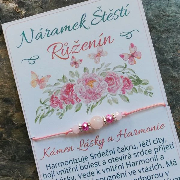 Shamballa náramek s Růženínem pro Štěstí, Lásku a Harmonii