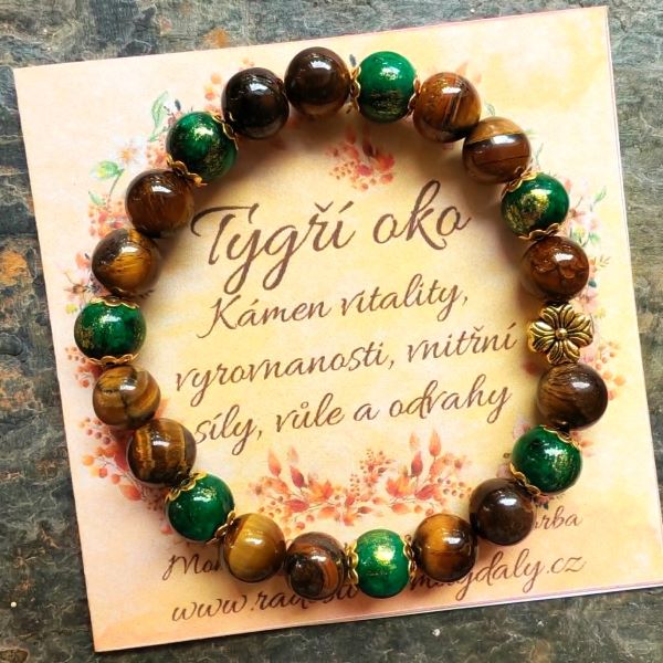 Energetický náramek z Tygřího oka - ochranný kámen vitality, vyrovnanosti, vůle a odvahy