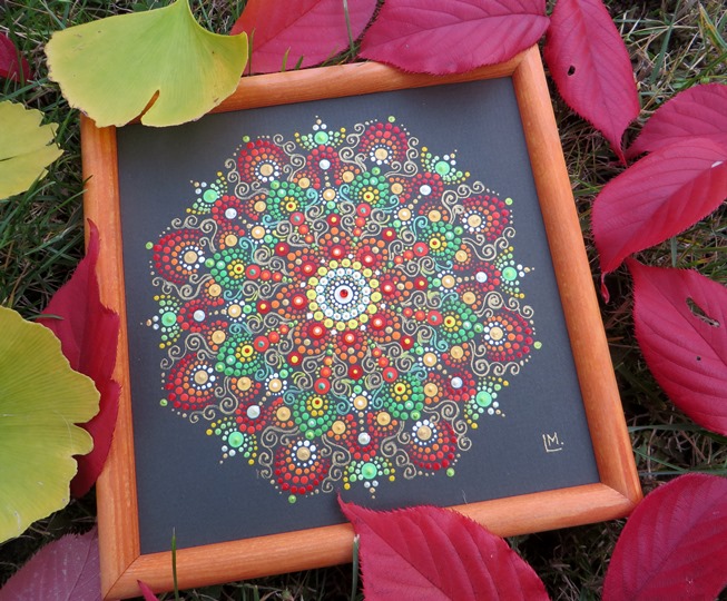Mandala - "Kerlen" - tečkovaná mandala Lehkosti bytí a otevřenosti změnám