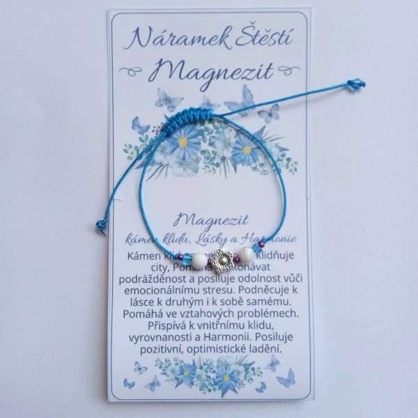 Minimalistický náramek s Magnezitem pro klid, Lásku a Harmonii