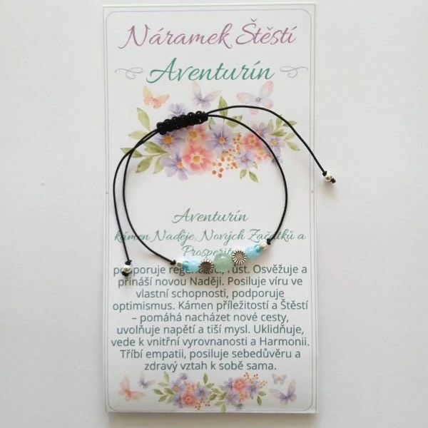 Shamballa minimalistický náramek s Aventurínem