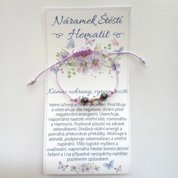 Shamballa náramek s Hematitem pro Štěstí, odvahu a vyrovnanost