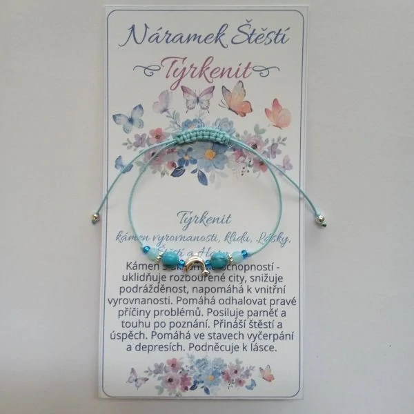 Shamballa náramek s Tyrkenitem a delfínkem pro Štěstí a rovnováhu