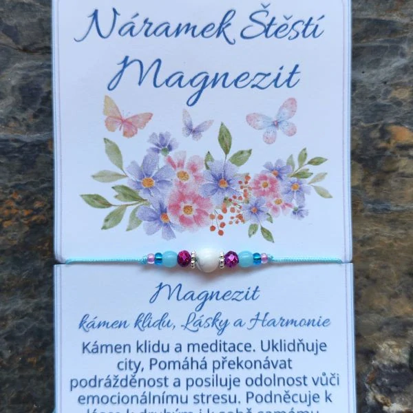 Minimalistický náramek s Magnezitem pro klid, Lásku a Harmonii