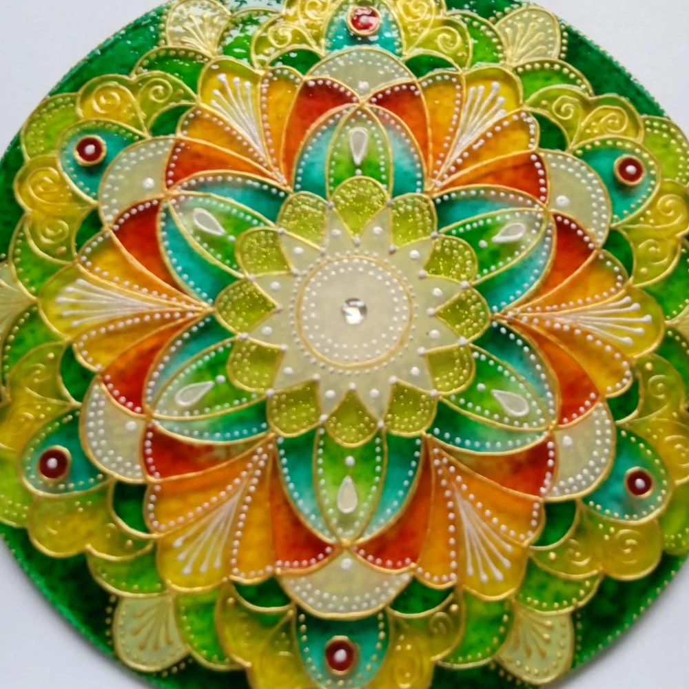 Mandala otevřenosti a optimismu - "S vůní divoké Máty" - SunCatcher