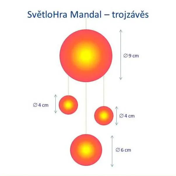 Sluneční lapač složený z ručně malovaných mandal - Suncatcher 2