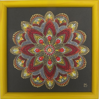 Mandala - "Solesonii" - tečkovaná mandala Vitality, Radosti a Hojnosti