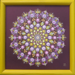 Mandala - "Melney" - tečkovaná mandala Lásky, lehkosti a Harmonie