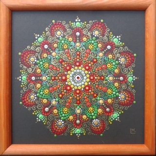 Mandala - "Kerlen" - tečkovaná mandala Lehkosti bytí a otevřenosti změnám