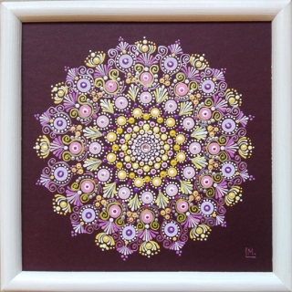 Mandala - "Melney" - tečkovaná mandala Lásky, lehkosti a Harmonie