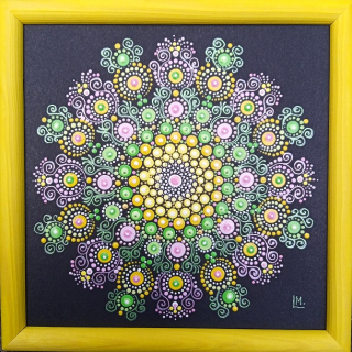Mandala - "Semide" - tečkovaná mandala otevřenosti, Optimismu a Prosperity