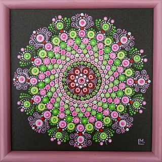 Mandala - "Rosevíi" - tečkovaná mandala Lásky, Harmonie a regenerace