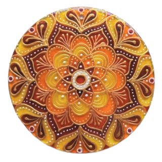 "Hřejivé doteky letních dnů" - mandala Radosti a Vitality (9 cm)