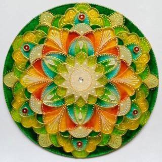 Mandala otevřenosti a optimismu - "S vůní divoké Máty" - SunCatcher