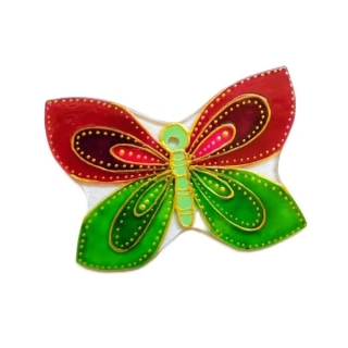 Motýlek k zavěšení do okna - malovaná vitráž (Suncatcher)