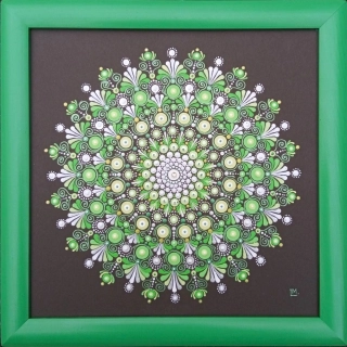 Mandala - "Veyleine" - tečkovaná mandala vnitřního klidu, regenerace a vitality