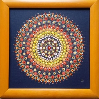 Mandala "Koliéni" - tečkovaná mandala Radosti, otevřenosti, tvořivosti a Optimismu