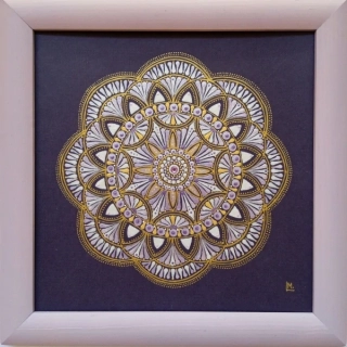 Mandala "Levanlií" - tečkovaná mandala vnitřního Klidu, Vyrovnanosti a Intuice