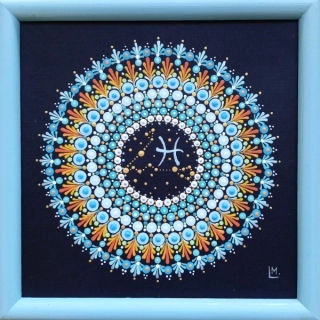 Mandala "Ryby" - tečkovaná mandala Zvěrokruhu