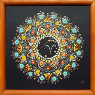 Mandala "Skopec" - tečkovaná mandala znamení Zvěrokruhu