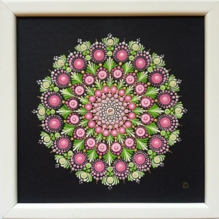 Mandala - "Esmerill" - tečkovaná mandala svěžesti, Lásky a Harmonie