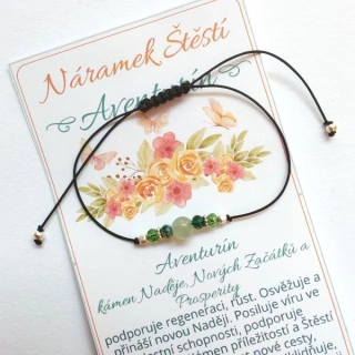 Shamballa minimalistický náramek s Aventurínem