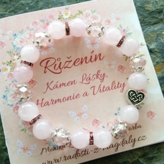 Náramek z Růženínu - kámen Lásky, Harmonie a vitality